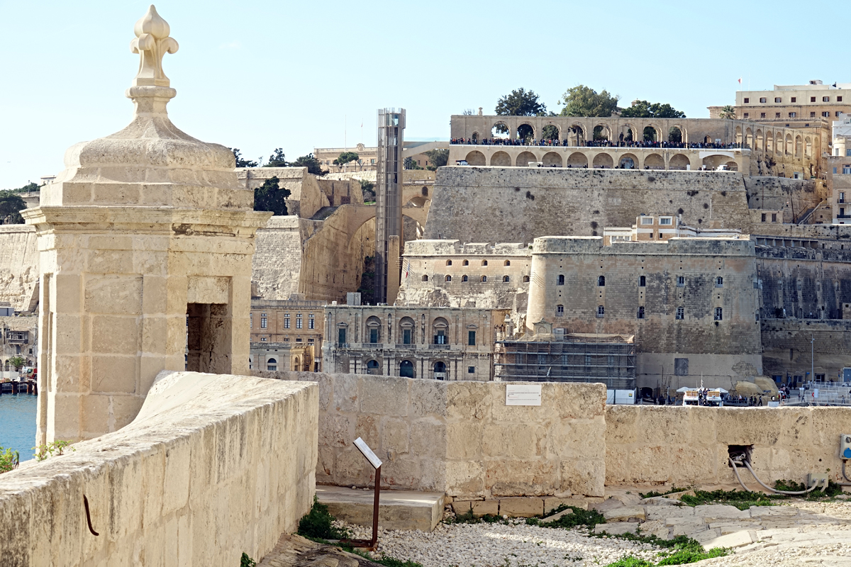 Fort St. Angelo, Blick auf Valletta