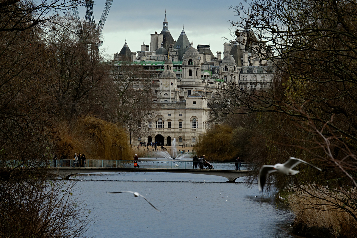 2020-01-04-London-DSC02682 London - St. James's Park mit Blick auf die Horse Guards