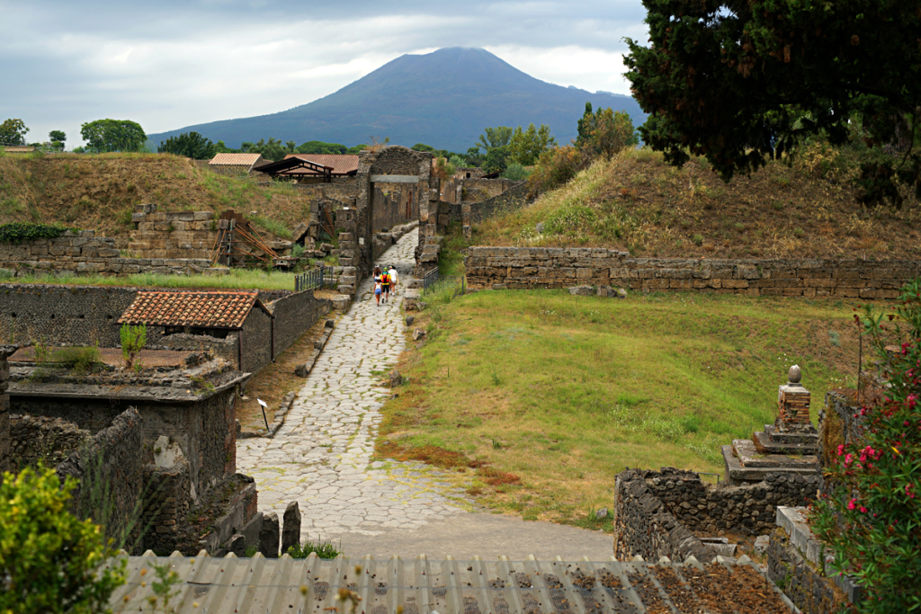 Erster Blick über das antike Pompeji